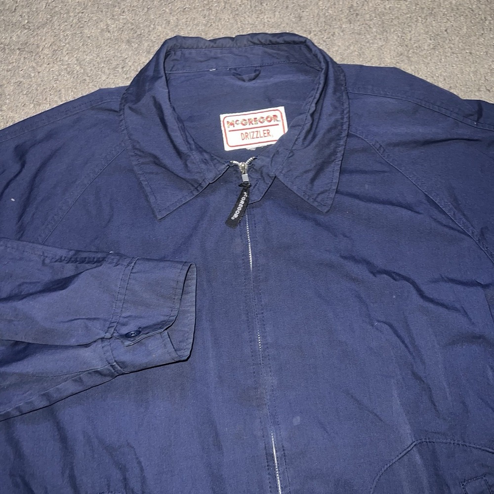 Vintage McGregor Drizzler Men's Blue Zip Jacket Lightweight Retro Coat